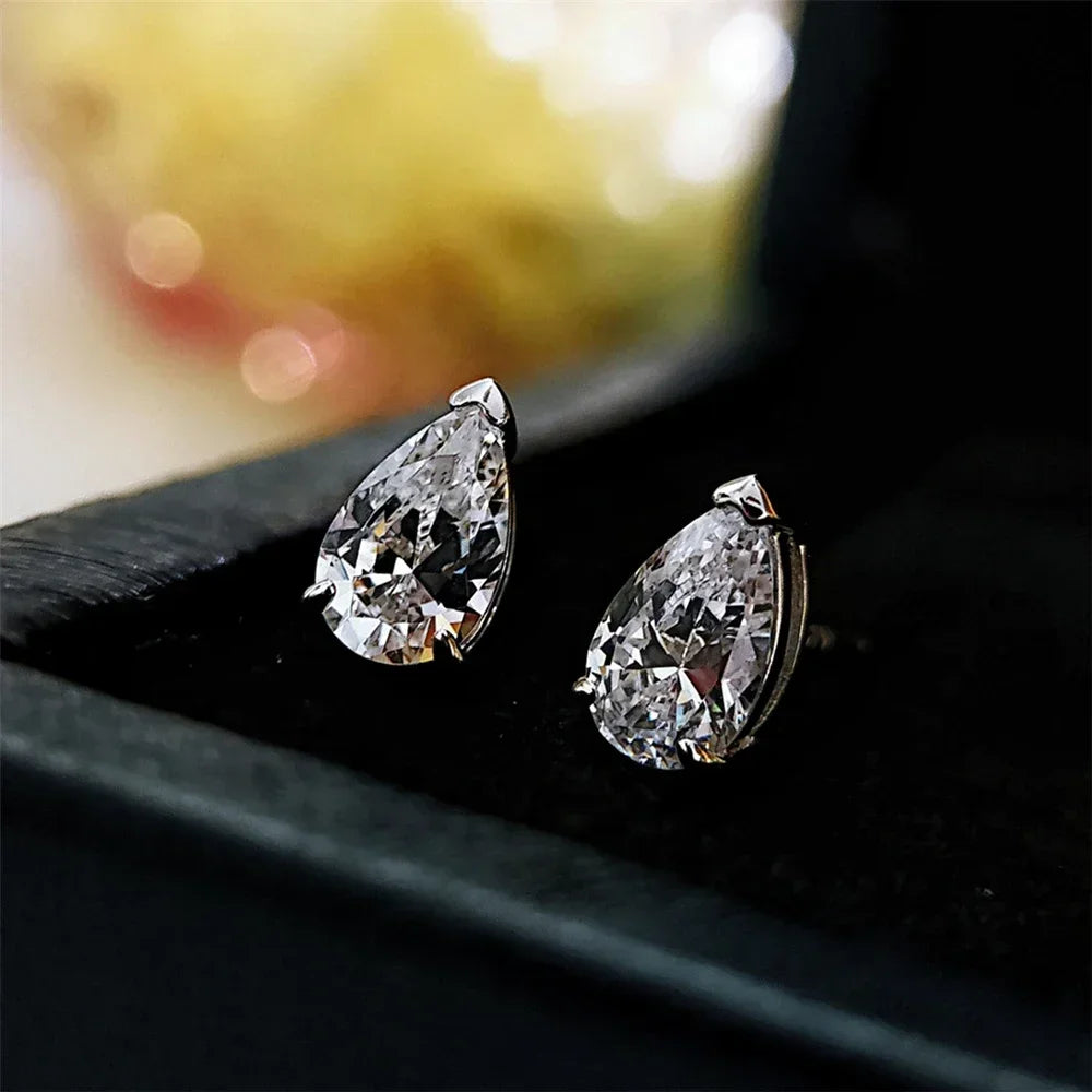 Waterdrop Moissanite Earrings with Certificates