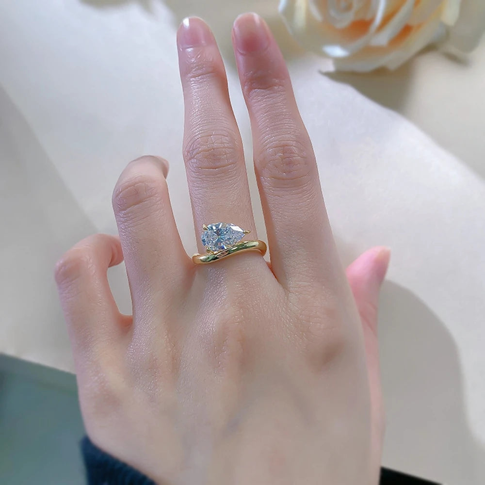Glamour Pear Cut Statement Ring